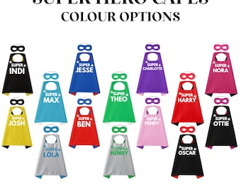 Personalised Superhero Cape & Mask Set -Custom Double-Sided Kids Costume