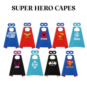 Personalised Superhero Capes with Mask – Custom Kids Dress-Up Set | Choose from Multiple Hero Designs | Birthday, Fancy Dress or Gift