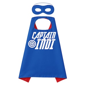 Captain-Inspired Personalised Superhero Cape & Mask – Custom Kids Dress-Up Set | Birthday Gift or Party Outfit