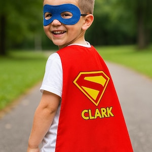 Super Personalised Man Superhero Cape & Mask 2025 – Custom Kids Dress-Up Set | Hero Name  Party Gift or Costume| Super Inspired Cape| Man