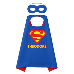 Super Personalised Man Superhero Vintage Cape & Mask – Custom Kids Dress-Up Set | Hero Name  Party Gift or Costume| Super Inspired Cape| Man