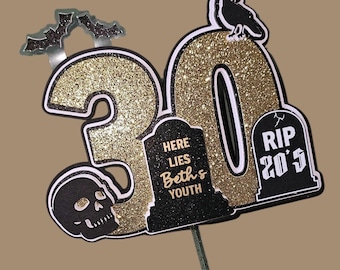 Death to My 20s Cake Topper | Funeral for My Youth Cake Topper | Custom 30th Birthday Cake Topper | RIP 20s | Funny Adult Birthday Decor