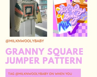 Granny Square Jumper Written Crochet Pattern With Photos