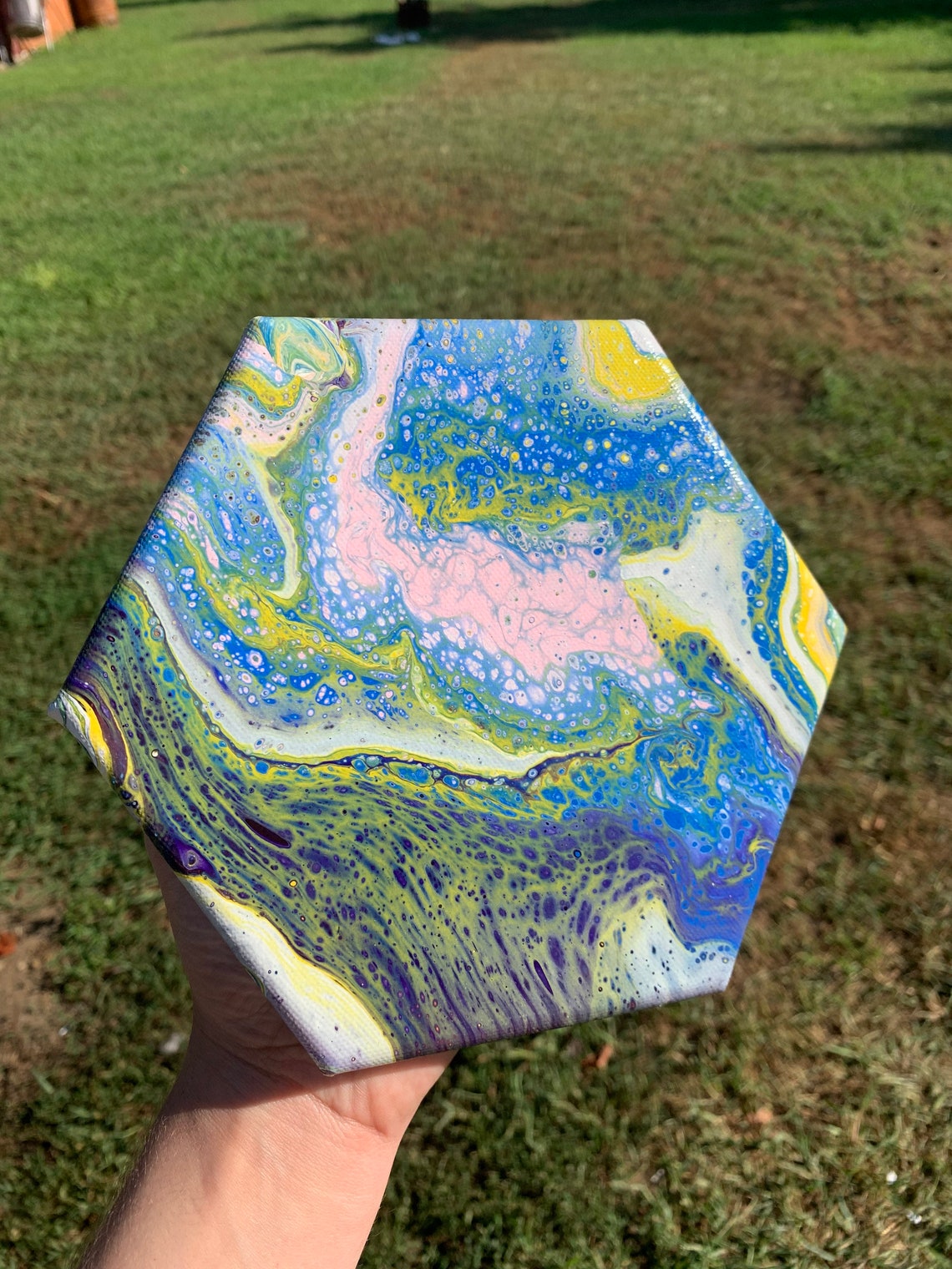 Hexagon Canvas Painting Etsy