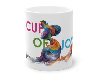 Taza de Arte Moderno, 11oz, taza de alegría, alegría, presente, regalo, taza de café, amante del arte