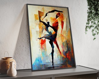 Contemporary Art, Framed Poster, Framed Print, Wall Art, Wooden Frame, Interior Deco, Dance, Abstract, Fine Art Print, Artwork "Ballet Nr.2"