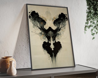 Contemporary Art, Framed Poster, Framed Print, Wall Art, Wooden Frame, Interior Deco, Abstract, Fine Art Print, Artwork "Rorschach 2"