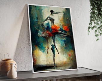 Contemporary Art, Framed Poster, Framed Print, Wall Art, Wooden Frame, Interior Deco, Dance, Abstract, Fine Art Print, Artwork "Ballet No.3"