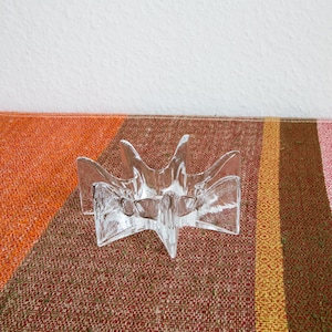 Scandinavian Deigner Ice Glass Tealight Glass Holder 70s Handmade ice glass tealight glass holder 70s