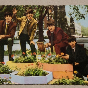 Cartão de fã vintage dos Beatles original dos anos 60