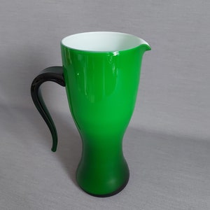 Italian luxury drinks jug_Opalina Fiorentina_Glass art_Handmade_Made in Italy_1250 ml