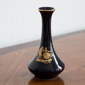 Limoges Castel France Porcelain Vase 22 K Gold 15 cm