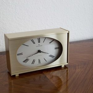 Luxurious and high-quality designer watch, Junghans Manufactory, table clock, classic & elegant, refurbished, width 20.5 cm / 8.07 in