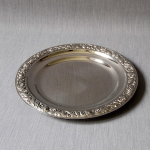 BMFN Servierteller Servierplatte Edelstahl Floral 21 cm