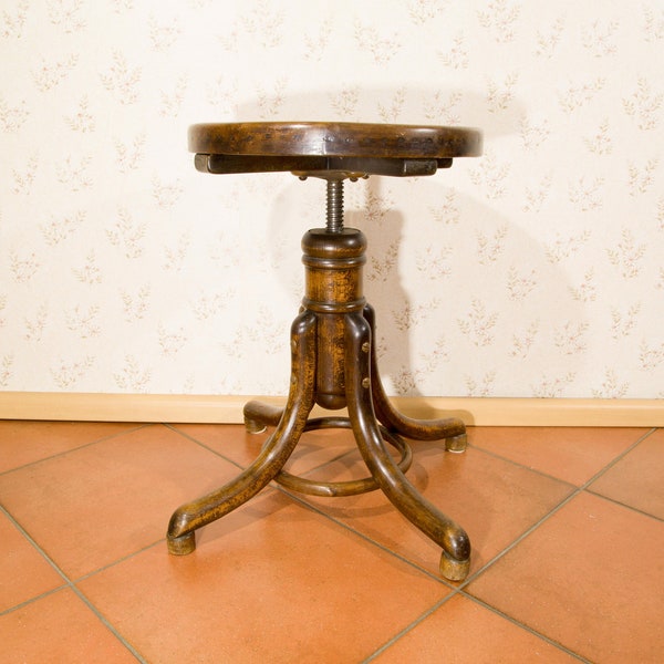 Gebrüder Thonet Tabouret de Piano Tabouret Stool Pivotant Tabouret Antique Rarity