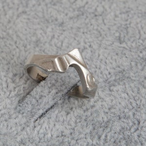 Designer ring, Lapponia Design, wrought iron, 925 silver, special rarity, Finnish, jewelry, #04_19