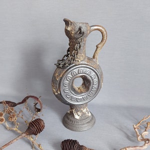 Extraordinary handle vase_Jopeko_Paris_Keramik_Fat Lava_Vintage_Manufaktur_Vase_Karaffe_Krug_Hanging vase_37 cm_14.56 in_#000277