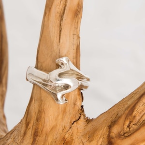 Designer ring, Lapponia Design, wrought iron, 925 silver, size 53 mm, 2 1/8 in, France 54, Germany 17, Italy 13, US 6 1/2, UK N, Japan/China/India 13
