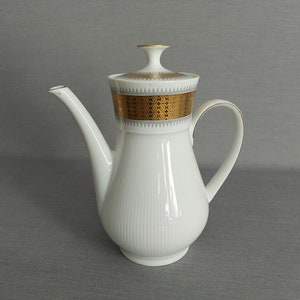 Luxe porseleinen koffiepot, gouden decoratie, Winterling Marktleuthen Bavaria, theepot, kan, 1150 ml