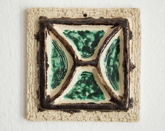 Studio ceramics, zodiac signs, Pisces, vintage, wall picture, artistic, unique, ceramic art, wall hanging, 22 x 22 cm / 8.66 x 8.66 in