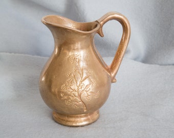 Very nice brass jug floral etched 13 cm single piece