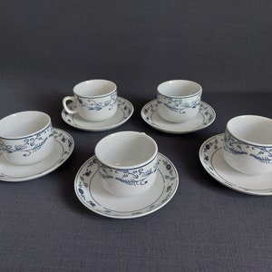 Luciano Collection Porcelain coffee cup with saucer, for 5 people + spare cup, coffee set 2 pieces