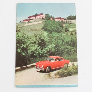 Alfa-Romeo Giulietta Sprint vor der Burg Staufenberg Heinerle Sammelbild im sehr guten Sammlerzustand