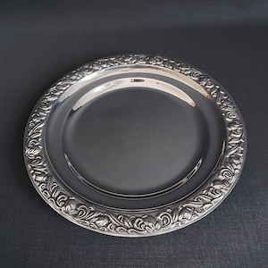 Serving plate serving plate stainless steel floral 21 cm