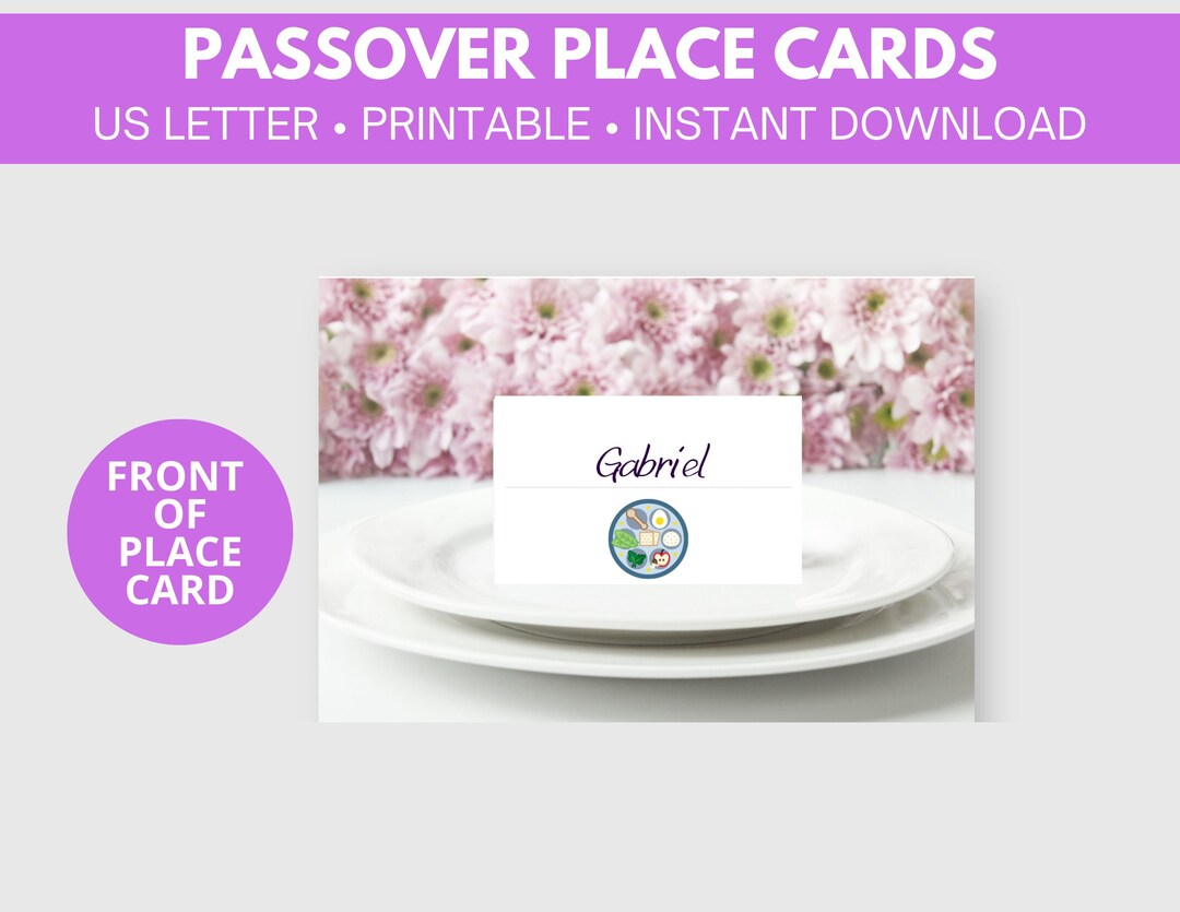 Passover Place Card Printable Name Cards Passover Download - Etsy