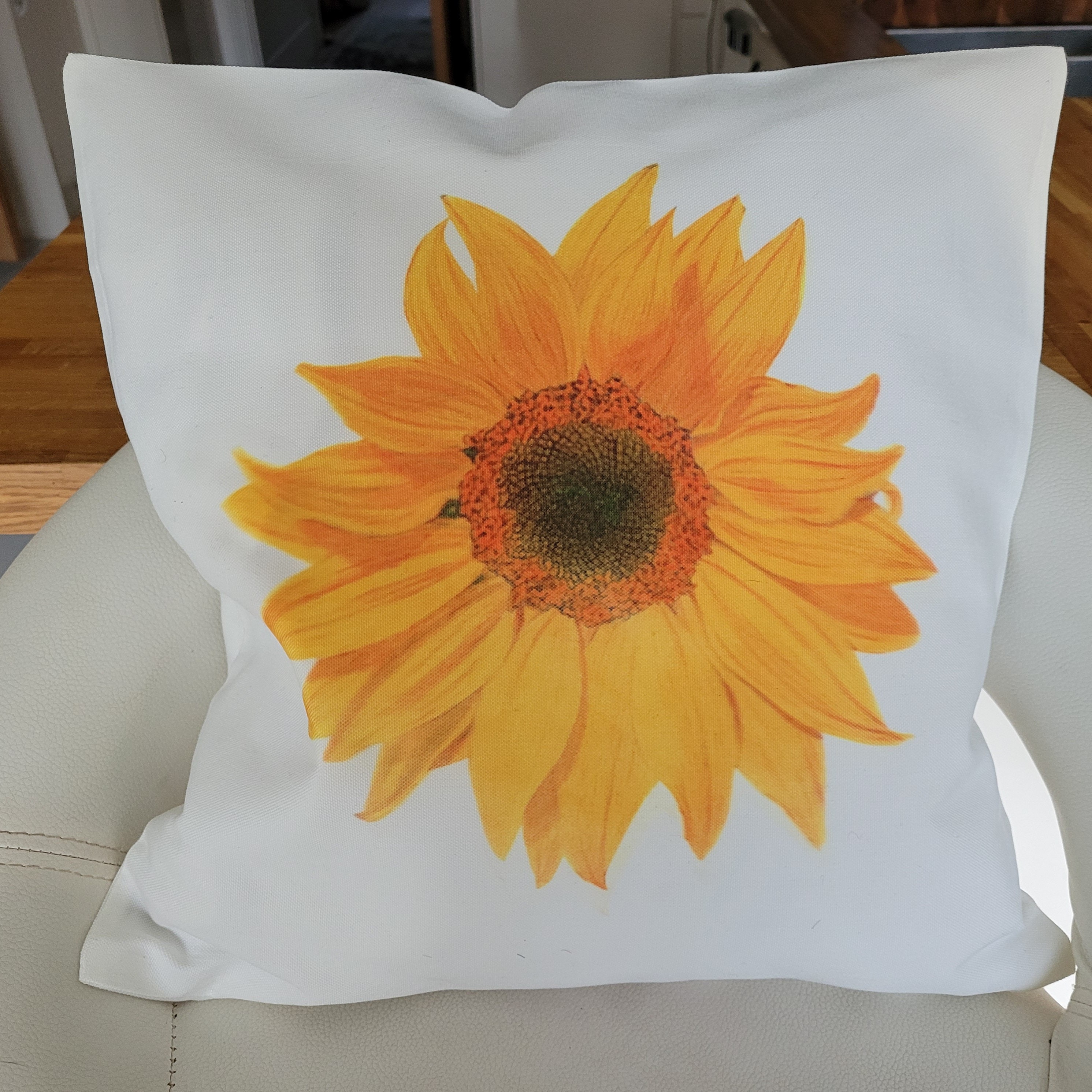 Yellow Sun Flower Euphoney Cushion Cover Embroidery Yellow stardard Yellow Sun Flower Euphoney Cushion Cover Embroidery Yellow stardard