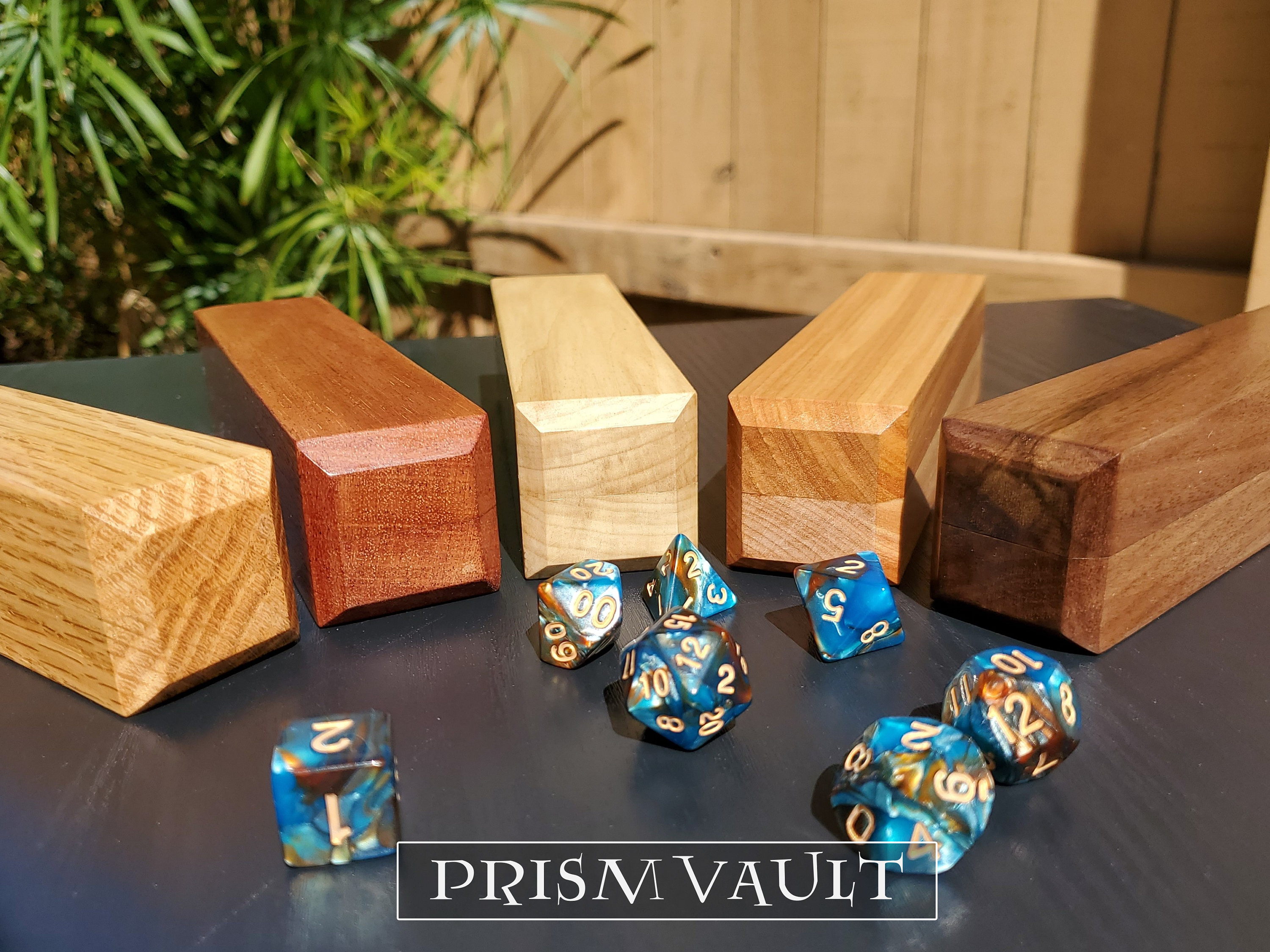 Custom Wood Dice Box Prism Vault Dice Included Etsy