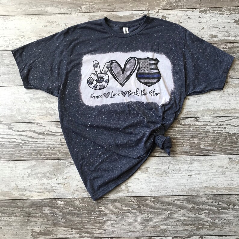 Download Peace Love Back The Blue Support Police Officers Vintage ...
