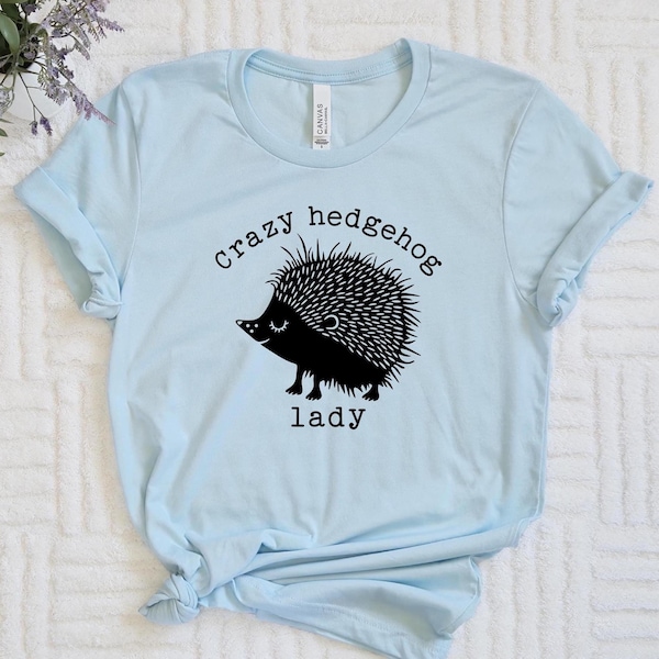 Hedgehog Shirt, Animal Lover Gift, Unisex Cotton Tee, 12106