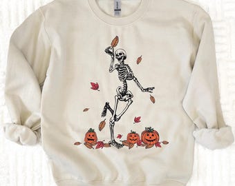 Funny Dancing Skeletons Halloween Sweatshirt, Spooky Dance Party, 12134