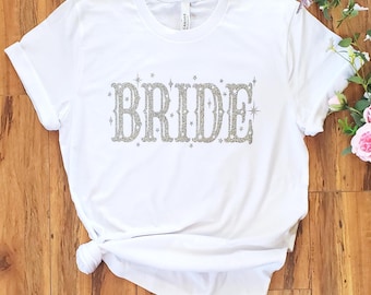 Glitter Bride Shirt, Bachelorette Party Tee, 119