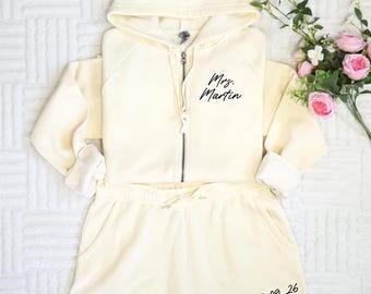 Personalized Bride Getting Ready Hoodie Set, Custom Bachelorette Party Apparel, 12414