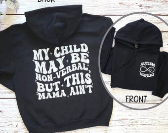 Autism Awareness Mom Hoodie, Support Warrior Mama Hoodie, 112