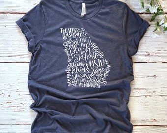 Georgia Map Shirt, Pride Souvenir Tee, 12149