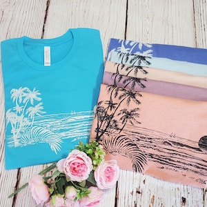 Tropical Palm Tree Ocean Shirt: Summer Beach Vacation Tee
