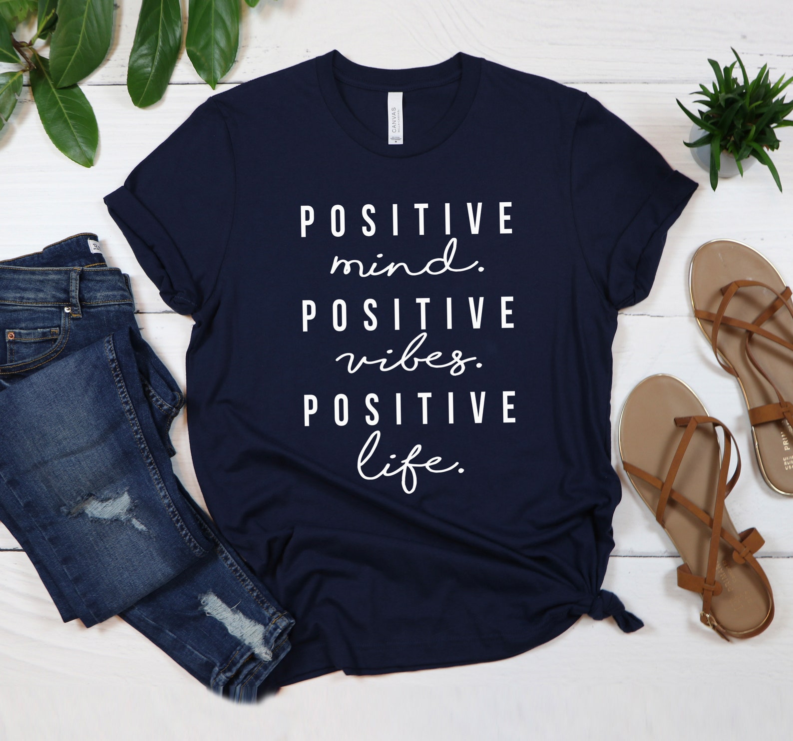 Positive Mind Positive Vibes Positive Life Graphic Shirt - Etsy
