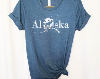 Alaska Map Shirt, Travel Souvenir Tee, 12082