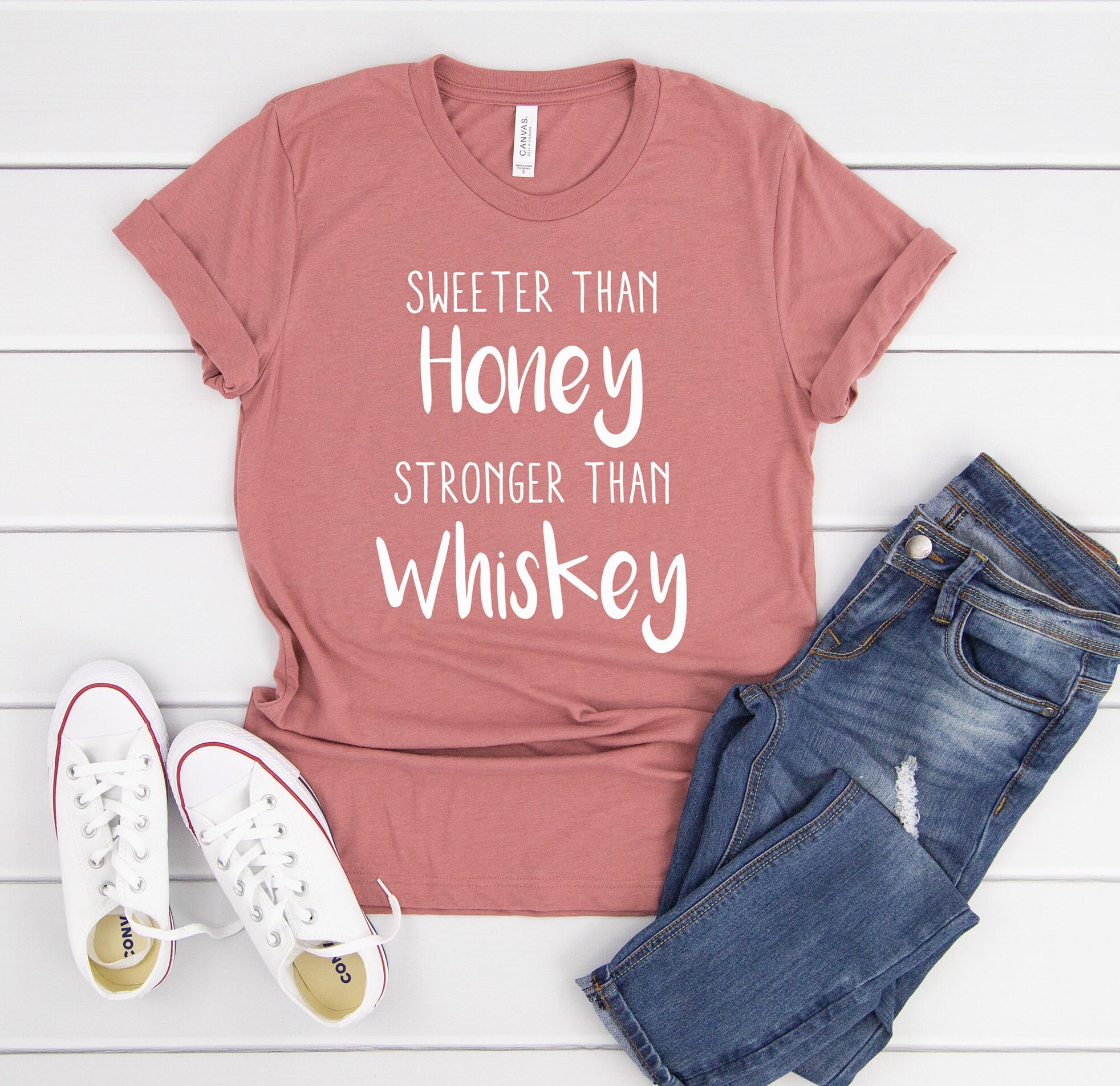 Graphic Tee Sweeter Than Honey Stronger Than Whiskey Graphic | Etsy