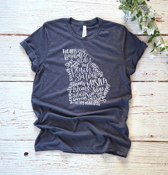 Georgia Map Shirt, Pride Souvenir Tee, 12149