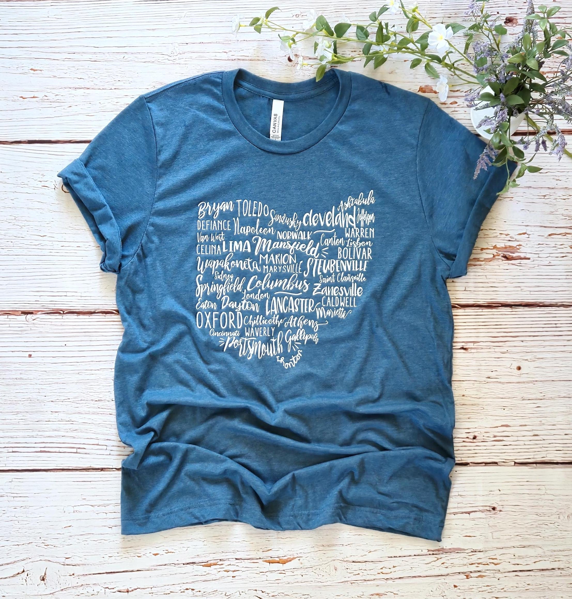 Ohio Map Shirt, Ohio Cities Pride Tee, 11897