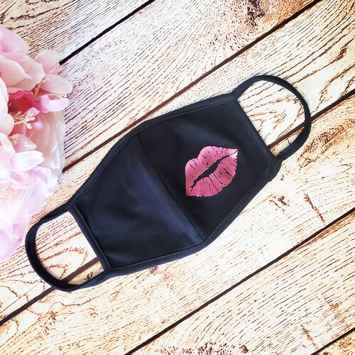 Pink Lip Face Mask Lips Mask Reusable Face Mask Filter Etsy