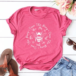 Save The Bees Shirt Conserve Endangered Bees Shirt Animal Lovers Shirt Bee Shirt Nature Life Shirt 11882 Heather Raspberry