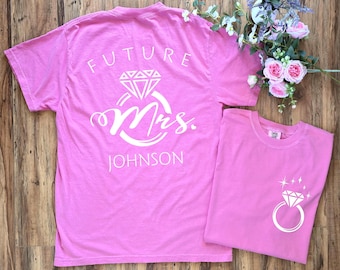 Personalized Future Mrs. Comfort Colors® Shirt, Bachelorette Party Tee, 12394