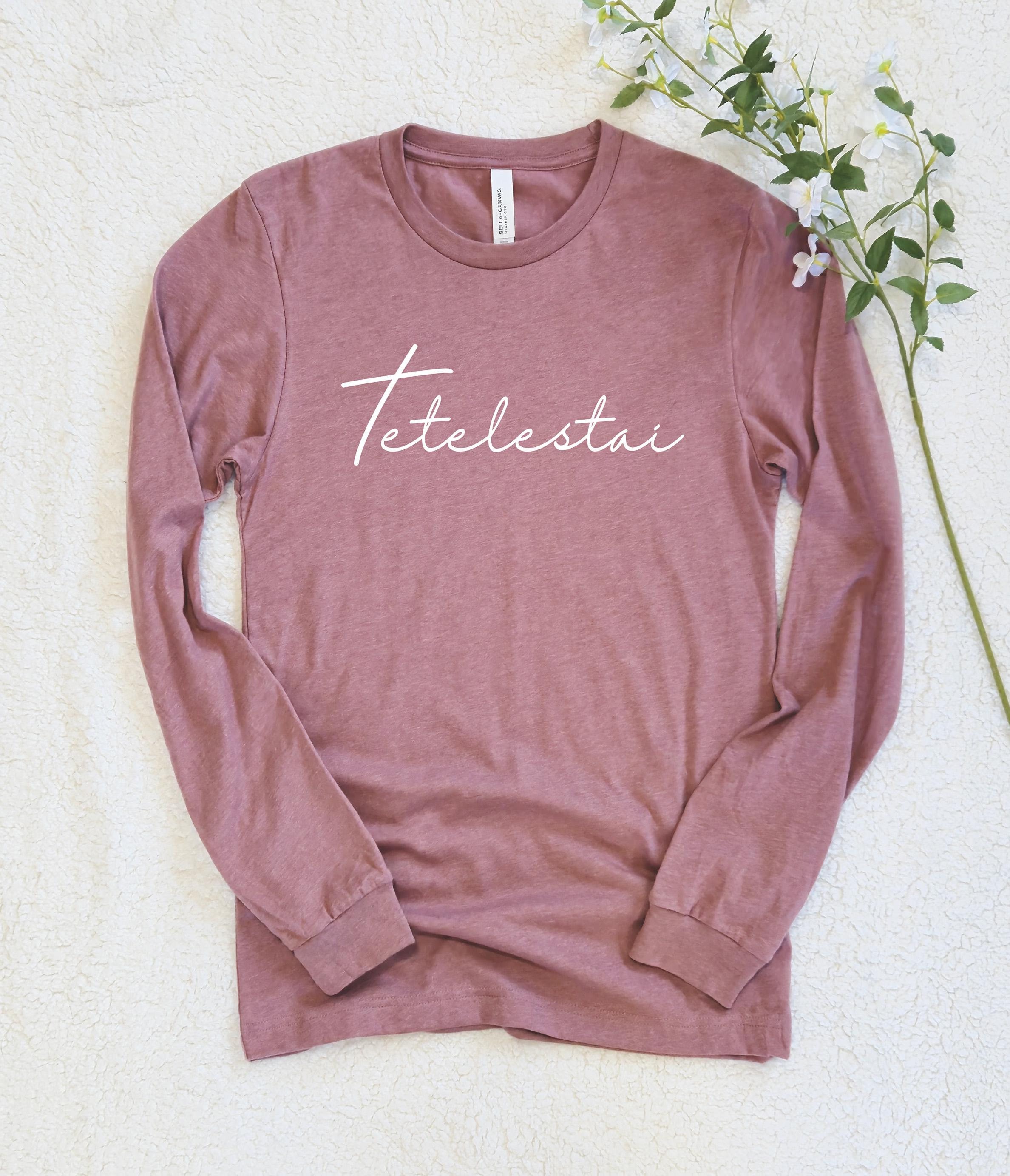 Tetelestai Long Sleeve Shirt: Christian Scripture Tee, 12014