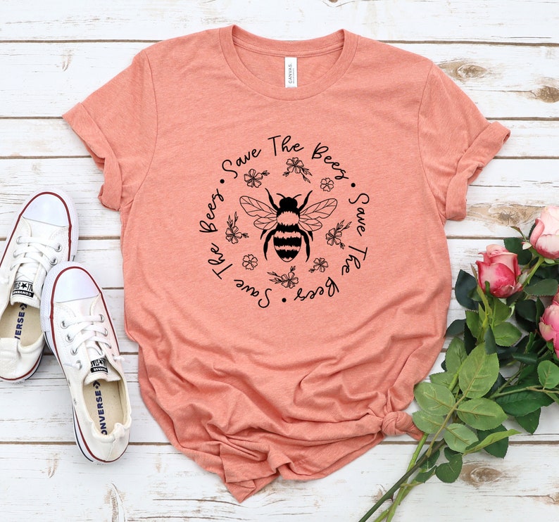 Save The Bees Shirt Conserve Endangered Bees Shirt Animal Lovers Shirt Bee Shirt Nature Life Shirt 11882 Heather Sunset