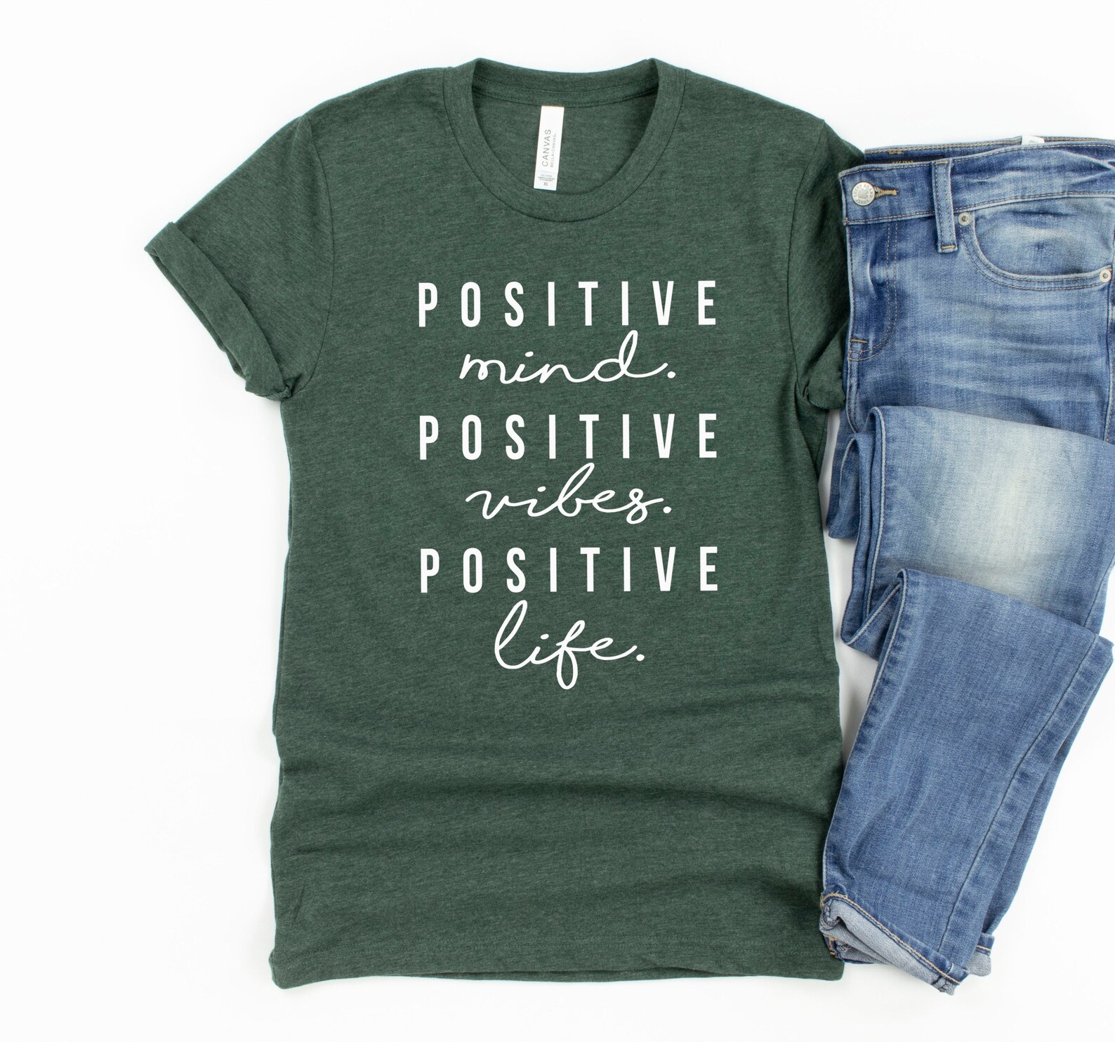 Positive Mind Positive Vibes Positive Life Graphic Shirt - Etsy